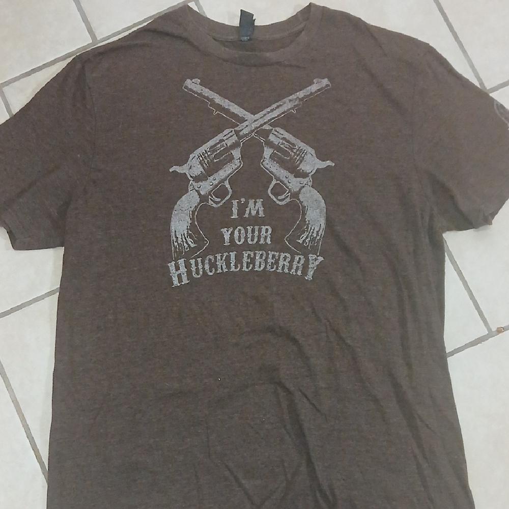 VERY IMPORTANT TEE Mens Size XL Brown Graphic Huckleberry T-Shirt